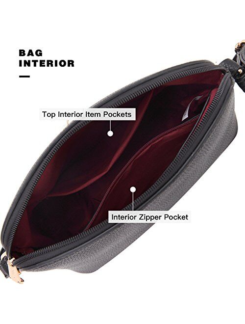 DASEIN Lightweight Vegan Leather Crossbody Bag Handbag Cute Purse with Tassel