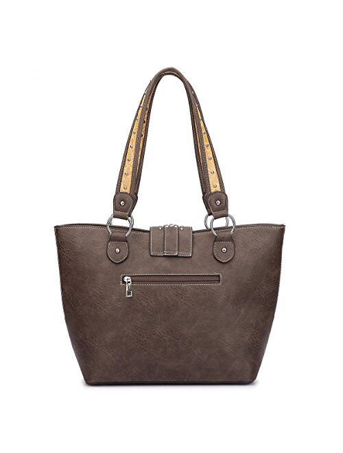 Dasein Designer Western Style Rhinestone Belt Buckle Camo Women's Tote Handbag Perfect Shoulder Bag