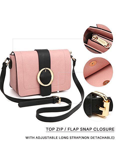 DASEIN Women Vegan Leather Crossbody Shoulder Bags Fashion Purses Structured Messenger Bags