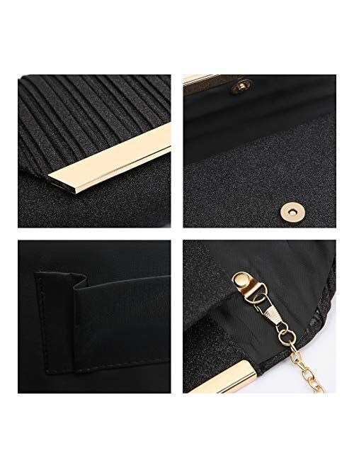 Dasein Glitter Clutch Purses Women Evening Bags Flap Envelope Cluthes Formal Handbags Wedding Party Prom Purse