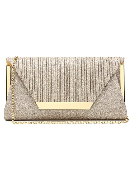 Dasein Glitter Clutch Purses Women Evening Bags Flap Envelope Cluthes Formal Handbags Wedding Party Prom Purse