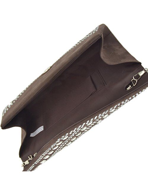 Dasein Rhinestone Evening Bags Envelope Clutch Purses Handbags Studded Evening Purses for Prom Party Wedding