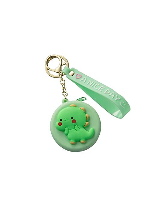 HMEI 原文 Coin Purse Key Chain Pendant Car Key Chain Men and Women Earphone Bag Mini Coin Bag Keychain Wallet (Color : Green, Size : 5 Piece)