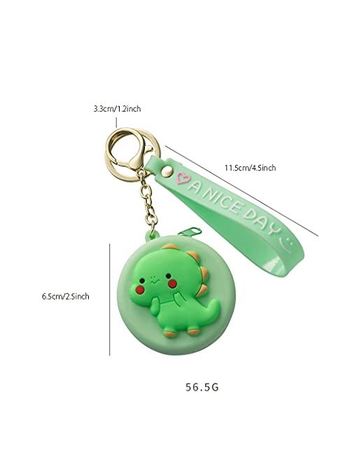 HMEI 原文 Coin Purse Key Chain Pendant Car Key Chain Men and Women Earphone Bag Mini Coin Bag Keychain Wallet (Color : Green, Size : 5 Piece)
