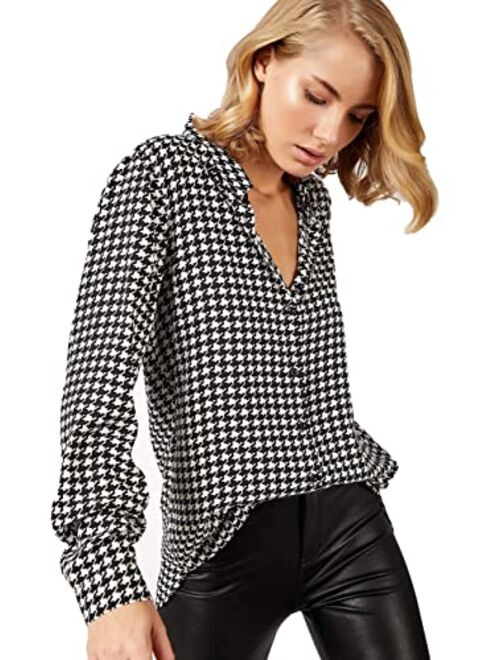 Blouses for Women Fashion, Casual Long Sleeve Button Down Shirts Tops, XS-3XL
