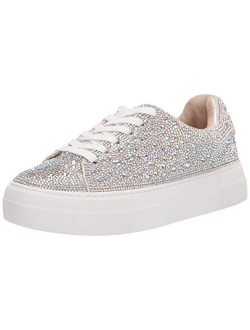 SB-Sidny Silver Rhinestone Glitter Platform Sneakers