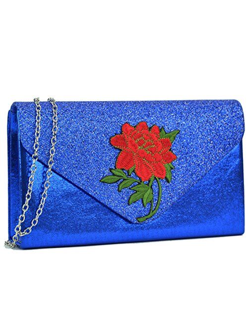 Dasein Women Flower Evening Bags Clutch Handbags Wedding Party Prom Envelope Purses