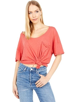 Cotton And Polyester Short sleeve With Scoop Neck Top