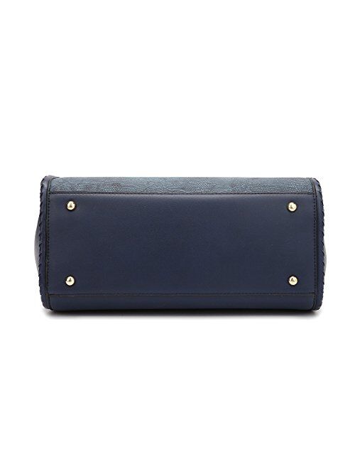 Dasein Two Tone Structured Handbags for Women Satchel Briefcase Flat Bottom Shoulder Bags