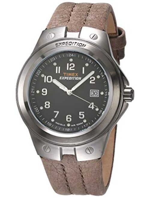 Timex Men's T49631 Expedition Metal Tech Brown Leather Strap Watch