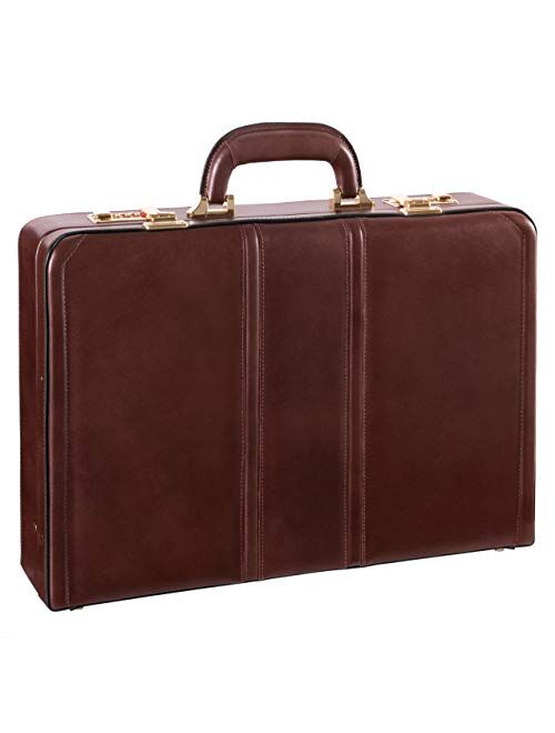 McKleinUSA V Series, Daley, Top Grain Cowhide Leather, Leather 3.5" Attaché Briefcase, Brown (80434), 18 L x 3 5 W x 13 H