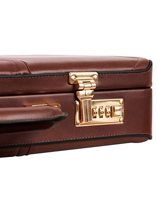 McKleinUSA V Series, Daley, Top Grain Cowhide Leather, Leather 3.5" Attaché Briefcase, Brown (80434), 18 L x 3 5 W x 13 H