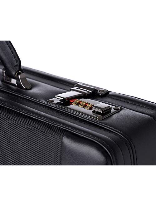 Alpine Swiss Expandable Attache Case Dual Combination Lock Hard Side Briefcase, Black