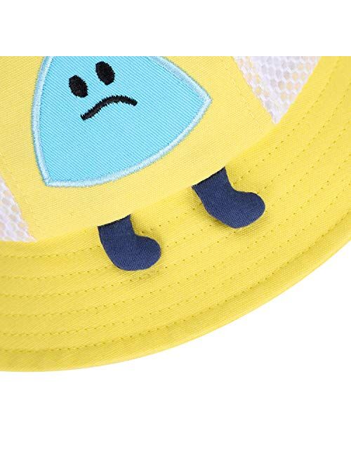 Generic Brands Hat UV Protection Bucket Hat with Chin Strap Breathable Mesh Flap Hat Summer Visor Cap Quick Dry Cute Beach Hat for Kids Girls Boys 1-3 Years Old