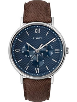 Men's Southview Multifunction 41 mm Leather Strap Watch