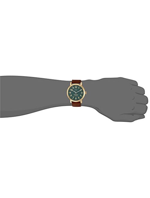 Timex Men's 'The Waterbury' Quartz Stainless Steel and Leather Dress Watch, Color: Brown (Model: TW2P58900ZA)