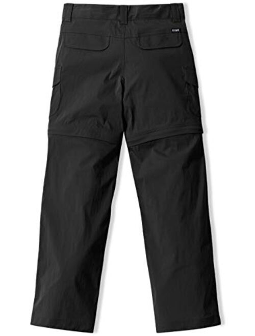CQR Girls' Hiking Cargo Pants, UPF 50+ Quick Dry Convertible Zip Off Pants, Outdoor Camping Pants