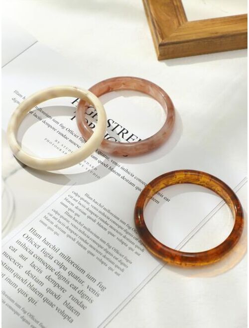 Shein 3pcs Resin Bangle
