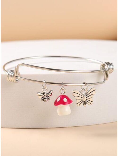 Shein Mushroom & Butterfly Charm Bracelet