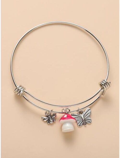 Shein Mushroom & Butterfly Charm Bracelet