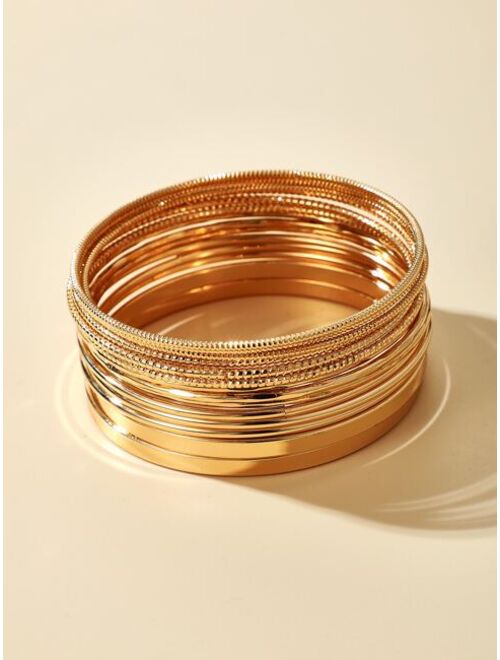 Shein 14pcs Simple Gold Bangle