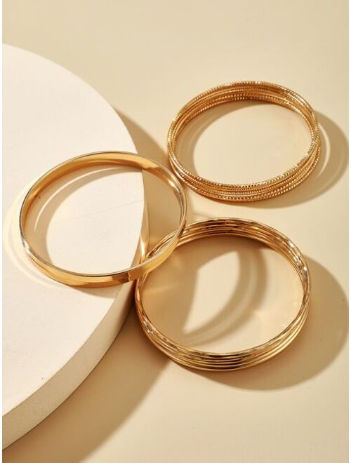 Shein 14pcs Simple Gold Bangle