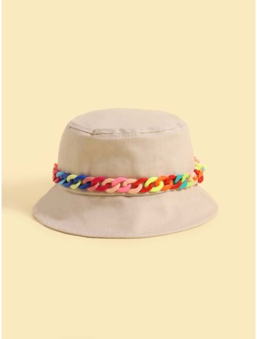 Shein Toddler Kids Chain Decor Bucket Hat