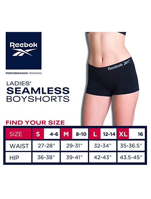 Reebok Women's Seamless Stretch Performance Boyshort Panties (6 Pack)