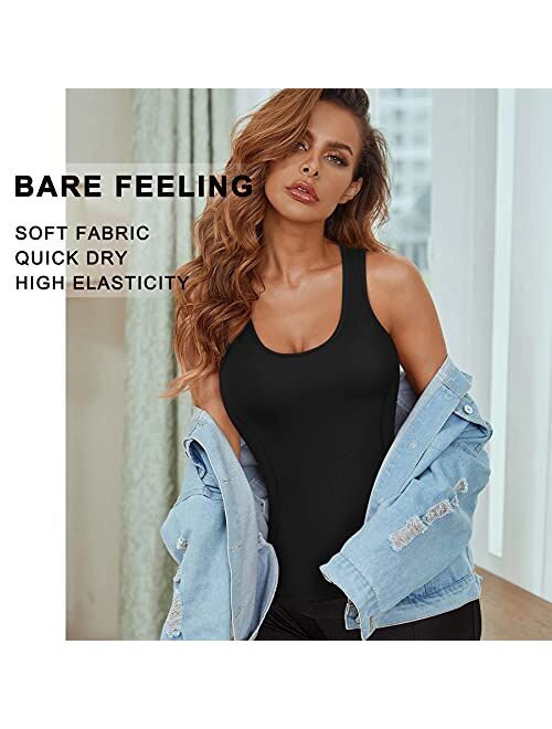 XIAOXIAO Workout Tank Tops for Women Mesh Back Yoga Top Sleeveless Athletic Shirts Built in Bra Gym Sports Muscle Shirt