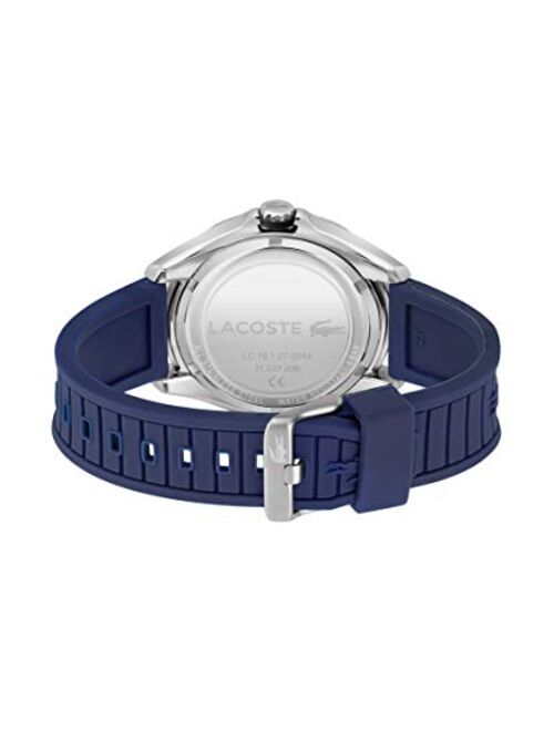 Lacoste TIEBREAKER Men's Quartz Stainless Steel and Leather Strap Casual Watch, Color: Blue (Model: 2011125)