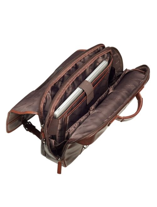 Mancini Men's Double Compartment Briefcase with RFID Secure Pocket for 15.6" Laptop and Tablet