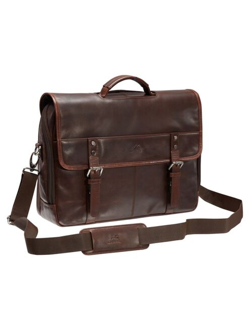 Mancini Men's Double Compartment Briefcase with RFID Secure Pocket for 15.6" Laptop and Tablet