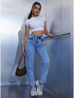 High Waisted Mom Fit Jeans