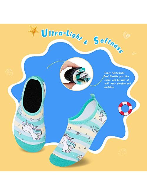 Kids Water Swim Shoes Barefoot Aqua Socks Shoes Quick Dry Non-Slip Baby Boys & Girls