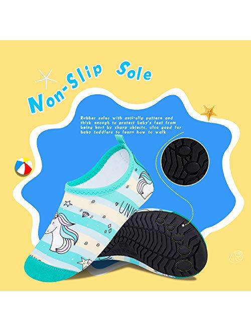 Kids Water Swim Shoes Barefoot Aqua Socks Shoes Quick Dry Non-Slip Baby Boys & Girls
