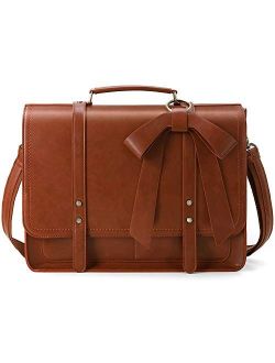 Women Briefcase PU Leather Laptop Bag College Satchel fit 15.6" Laptop