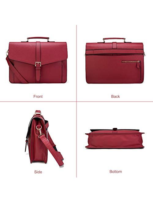 Estarer Women Leather Briefcase for Travel Office Business Satchel 15.6 inch Laptop Messenger Bag