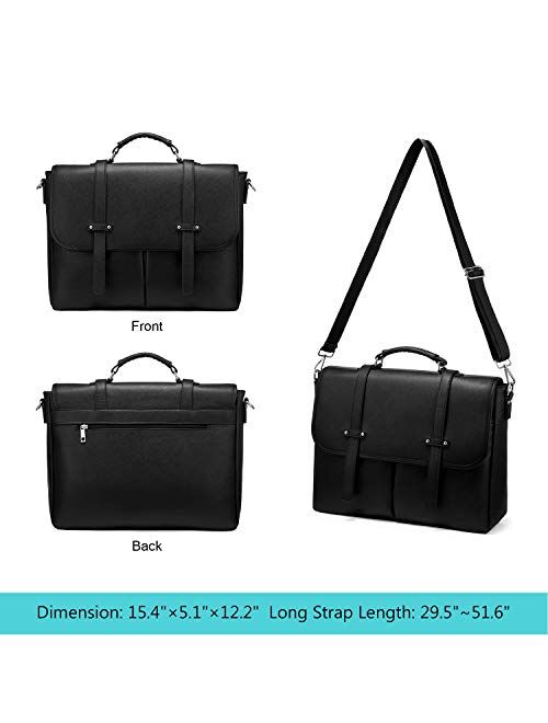 LOVEVOOK Laptop Bag for Women, 15.6 inch Briefcase for Women, Multi-Pocket Laptop Tote Work Bags with Professional Padded Compartments, Black-Beige