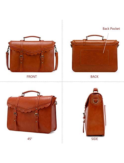 ECOSUSI Women Briefcase Messenger Laptop Bag Satchel Handbags Fit 15.6" Laptop