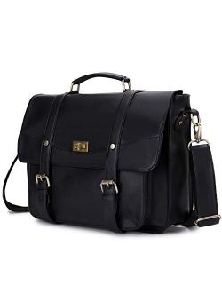Briefcase for Women,14 Inch Laptop Messenger Bag PU Leather Top Handle Shoulder Bag Satchel