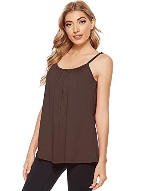 jonivey Women Camisole with Removable Shelf Bra Spaghetti Straps Lounge Padded Cami Tank Top