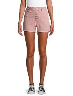 Women's High Rise 5 Button Denim Shorts