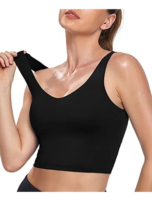 Byoauo Tank Tops with Built in Bra Criss Cross Workout Crop Top for Women