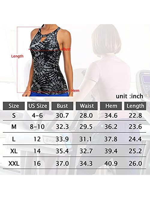 Aonour Womens Tank Tops with Built in Bra Basic Athletic Tanks Yoga Undershirt Sleeveless Exercise Tops