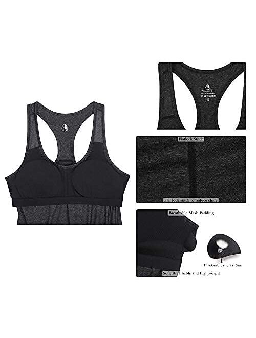icyzone Workout Tank Tops with Built in Bra - Women's Racerback Athletic Yoga Tops, Running Exercise Gym Shirts