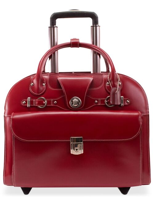 McKlein Edgebrook Leather Wheeled Laptop Briefcase