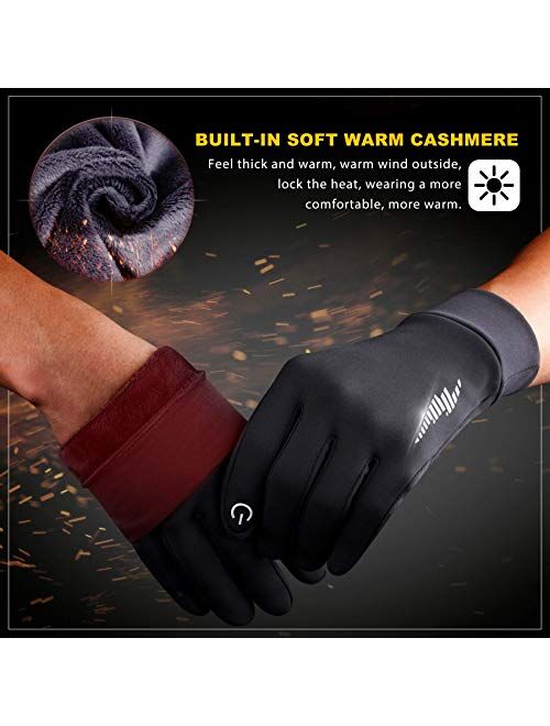 SIMARI Work Gloves for Men Women with Grip, Freezer Gloves for Cold, Winter Hiking Running, Touchscreen Waterproof Warm, Perfect for Yard, Gym Workout, Outdoor, Driving, 