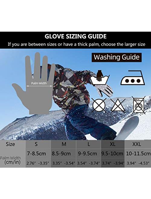 MOREOK Winter Gloves,-20°F 3M Thinsulate Warm Gloves Cold Weather Gloves Windproof Touch Screen Gloves - for Cycling,Riding,Running,Outdoor Sports,for Men and Women