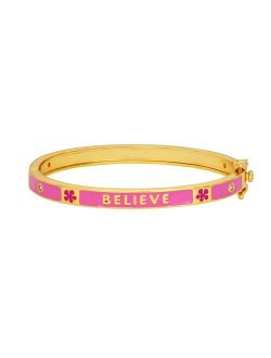 Junior Jewels Kids' 14k Gold Plated "Believe" Enamel Bangle Bracelet