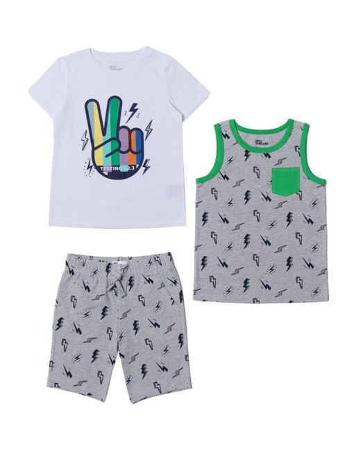 Epic Threads Little Boys Graphic T-shirt, Tank and Short Set, 3 Piece